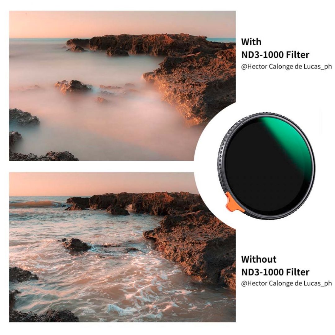 K&F Concept 72mm Variable ND Filter ND3-ND1000 (1.5-10 Stops) Ultra-thin HD Nano-X Series KF01.2010 - 7